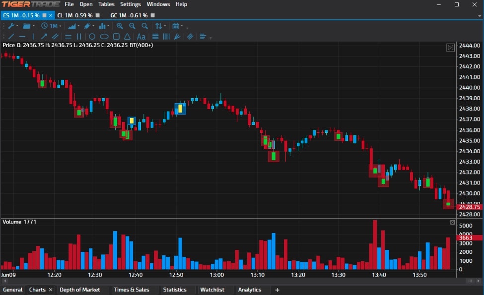 Tiger Trade Soft Trading software.Ordeflow,footprint,volume analytics,charts,trading, SL+TP. Multiexchange gallery image