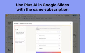 Interface AI aprimorada mostrando sua integração perfeita - Trabalhe de forma mais inteligente com a ferramenta Google Docs e Slides com inteligência artificial.