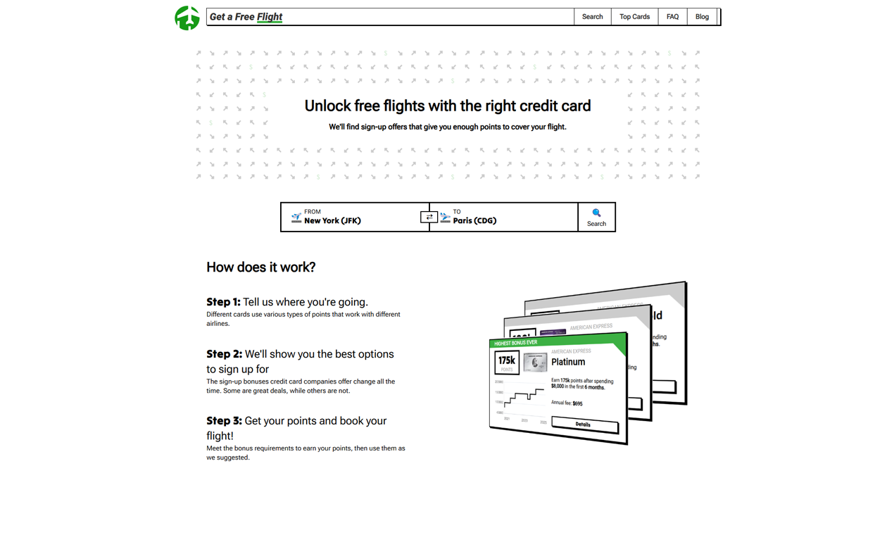 Mídia 1 de GetAFreeFlight.com - Desbloqueie voos gratuitos com o cartão de crédito certo