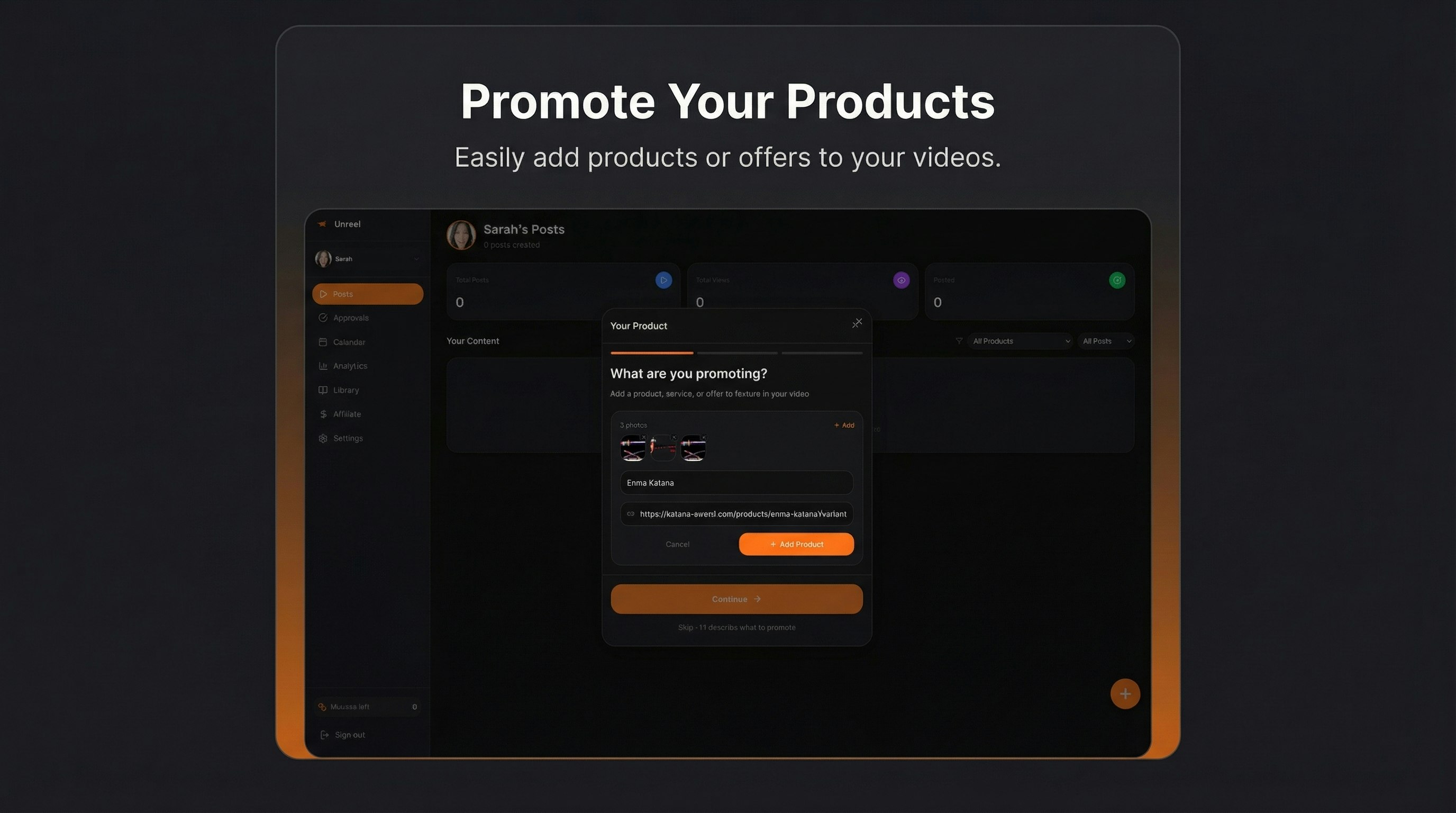Unreel UGC - Main product screenshot demonstrating key features and user interface