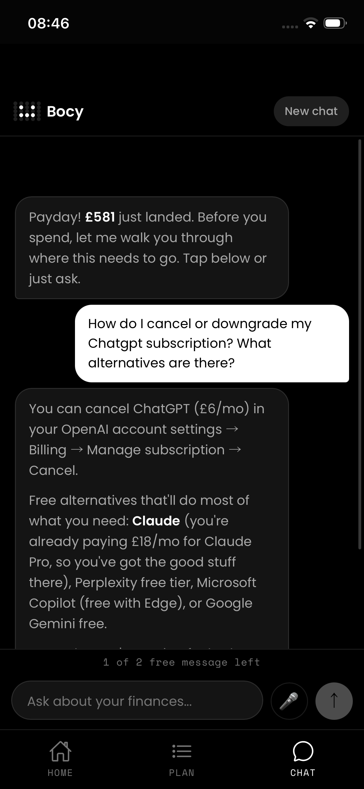 BOCY — AI financial decision assistant.  - Screenshot 3 showing product features and functionality