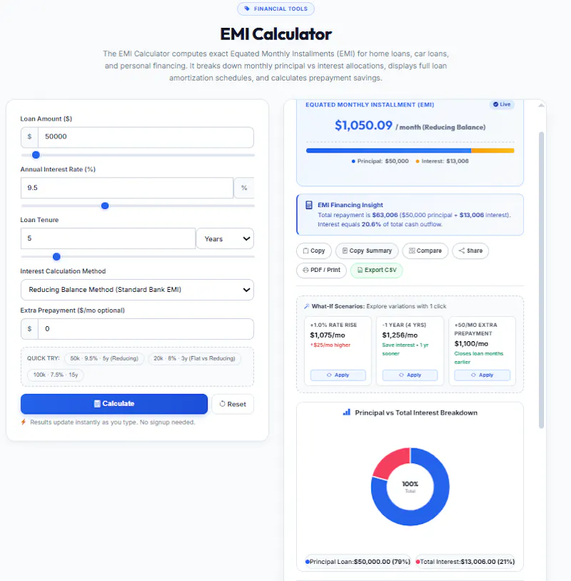 CalcCentrals screenshot 2