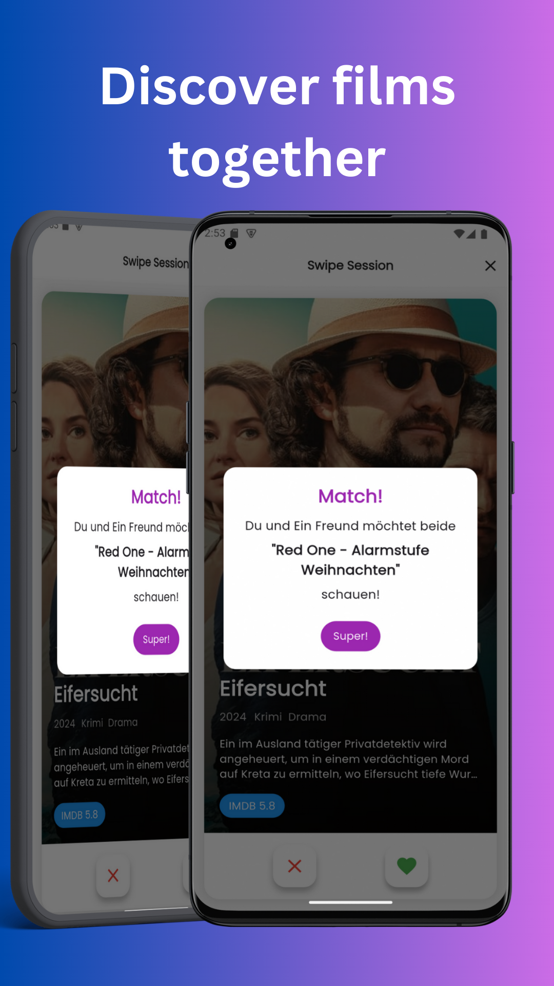 Uhr App - Zunder für Filme, alleine oder mit Freunden wischen Medien 4