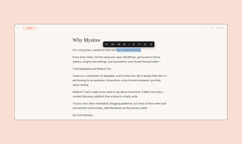 Mysitee screenshot 2