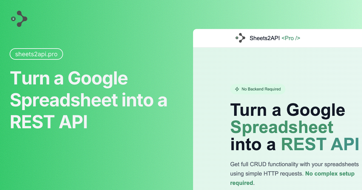 Sheets2api