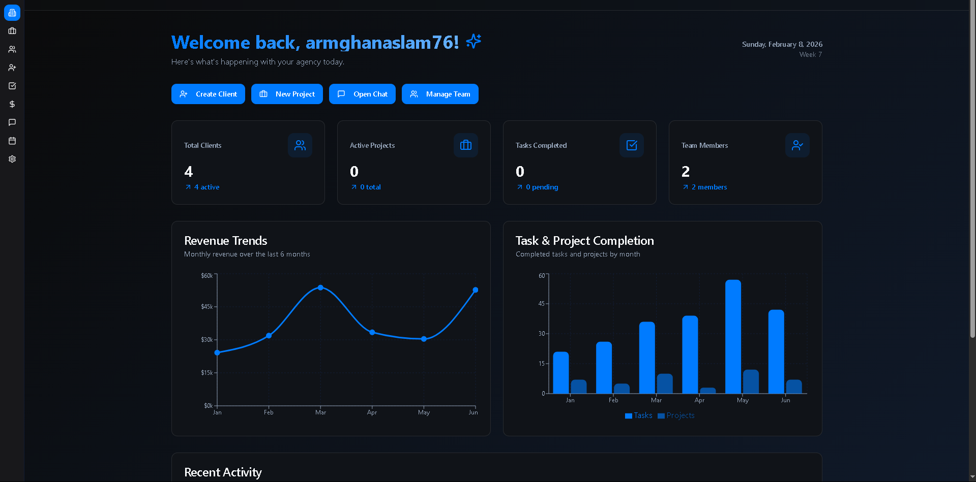 AgencyEase - Main product screenshot demonstrating key features and user interface