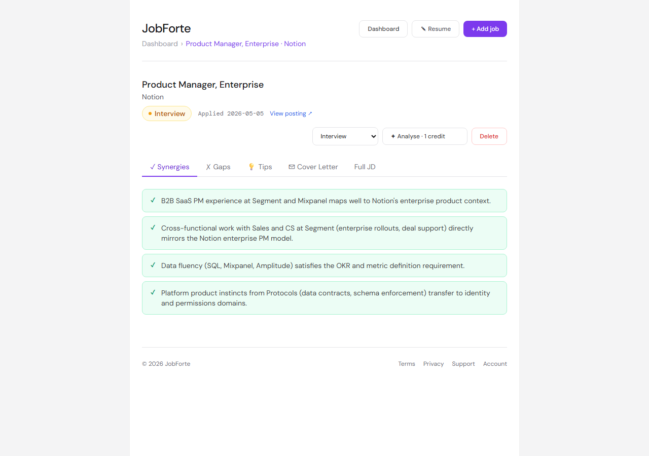 AI resume fit + tracking, free to start gallery image