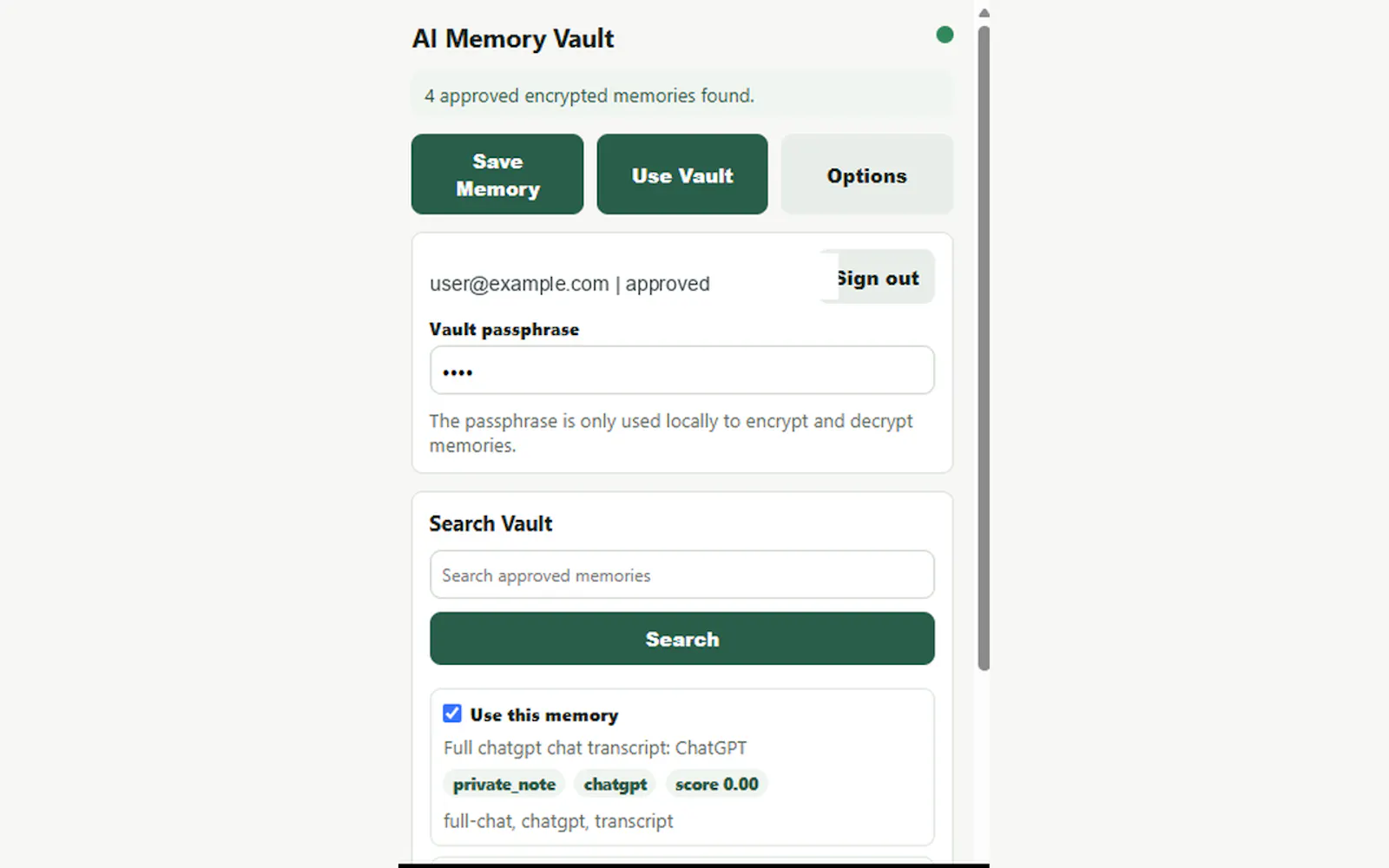 AI Memory Vault screenshot 5