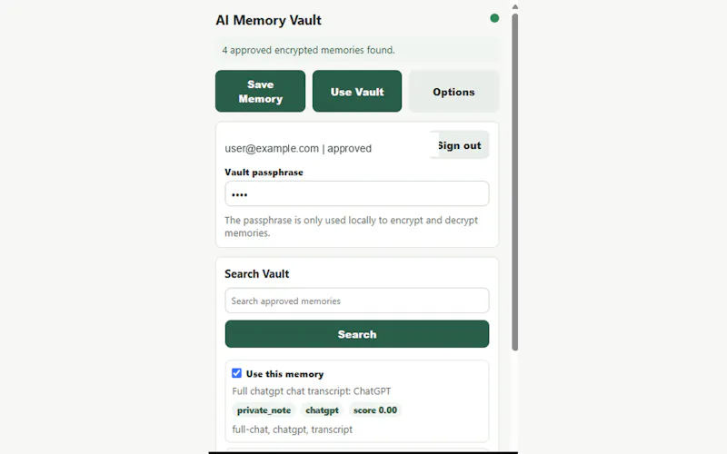 AI Memory Vault screenshot 5