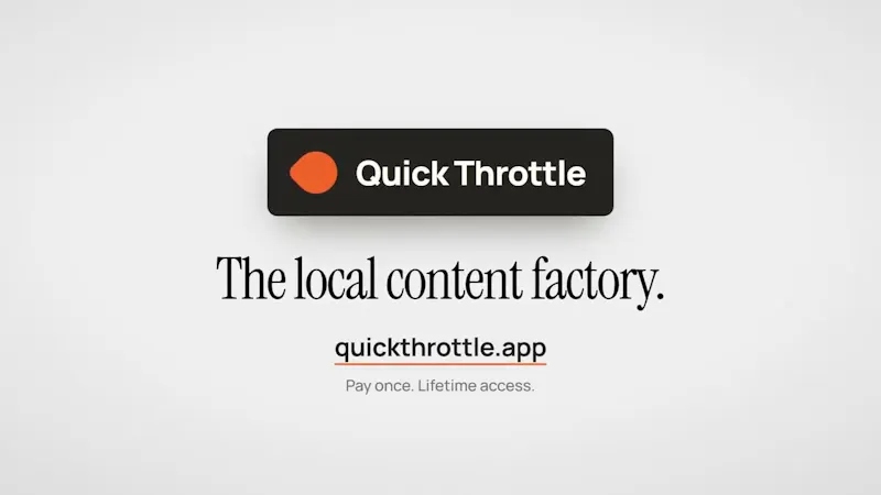 QuickThrottle - Local content factory screenshot 1 (video preview)