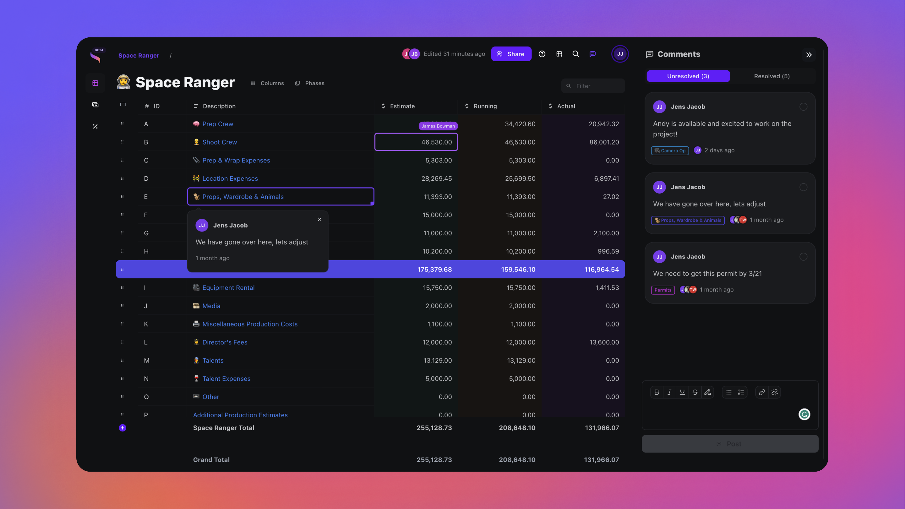 Saturazione - Semplificare la produzione cinematografica con collaborazione in tempo reale media 4