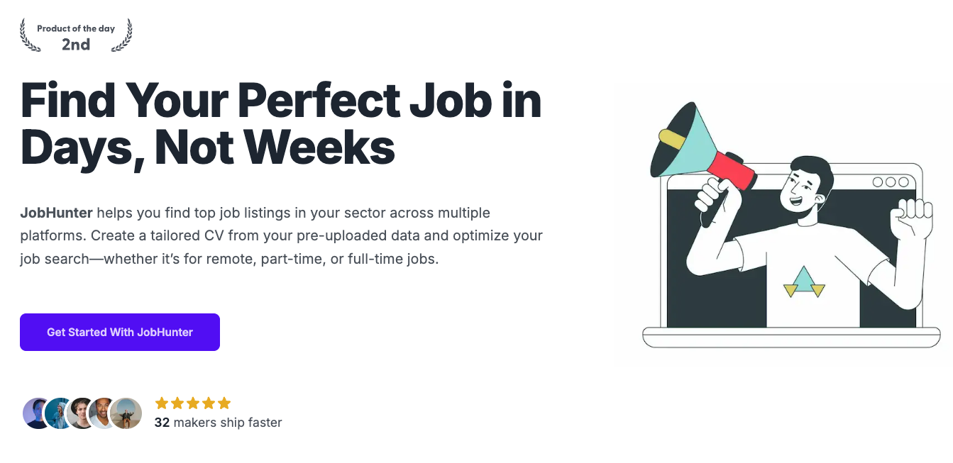 นักล่างาน - Jobhunter: หางาน, การค้นหาที่คล่องตัว, งานฝีมือ cvs ที่กำหนดเอง media 1