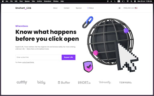 檢查網址,解答數學,安排行程【ProductHunt 每周精選工具#009】 2 UnshortLink 預覽#01