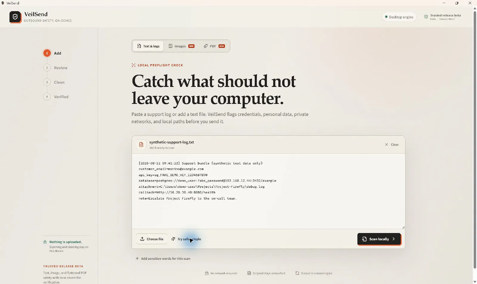 VeilSend screenshot 2