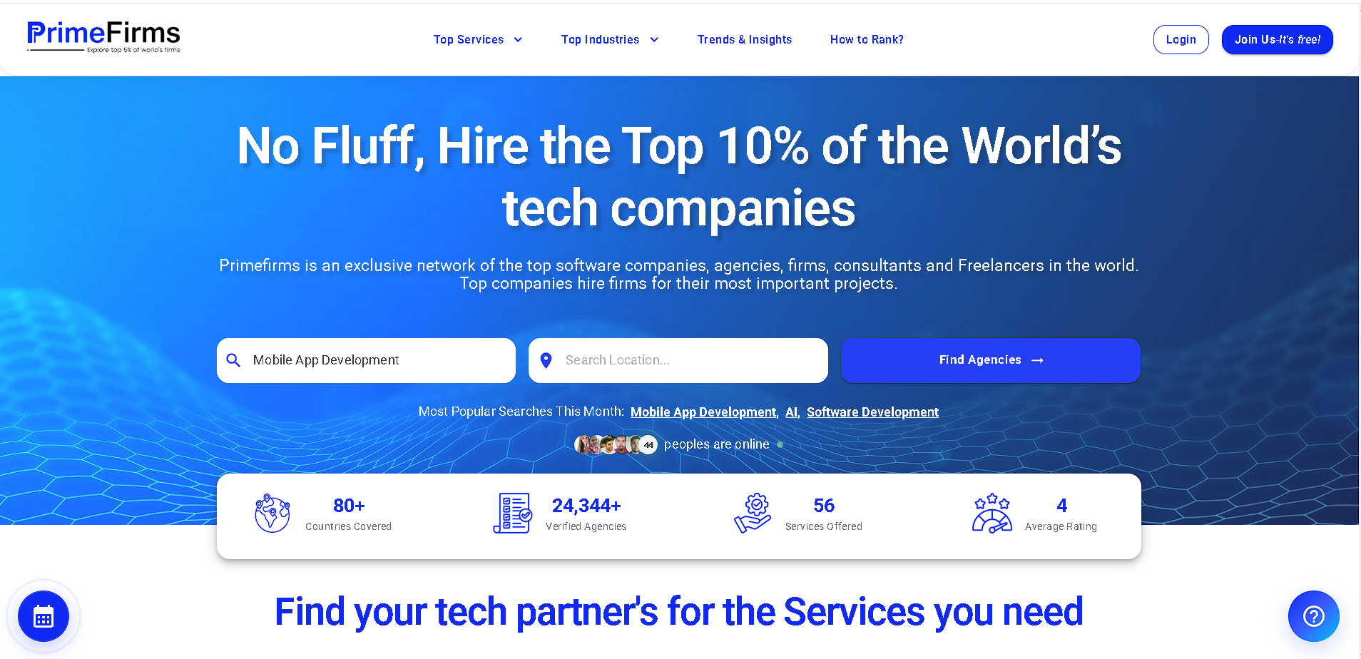 PrimeFirms - Main product screenshot demonstrating key features and user interface