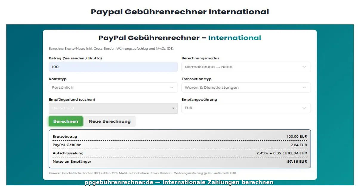 PayPal Gebührenrechner Deutschland gallery image