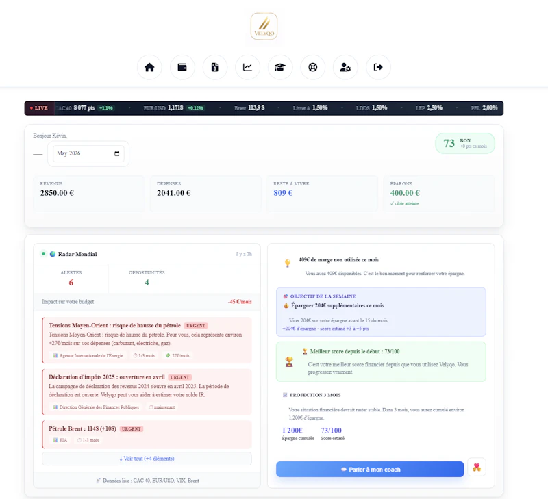 Velyqo — AI financial coach screenshot 1
