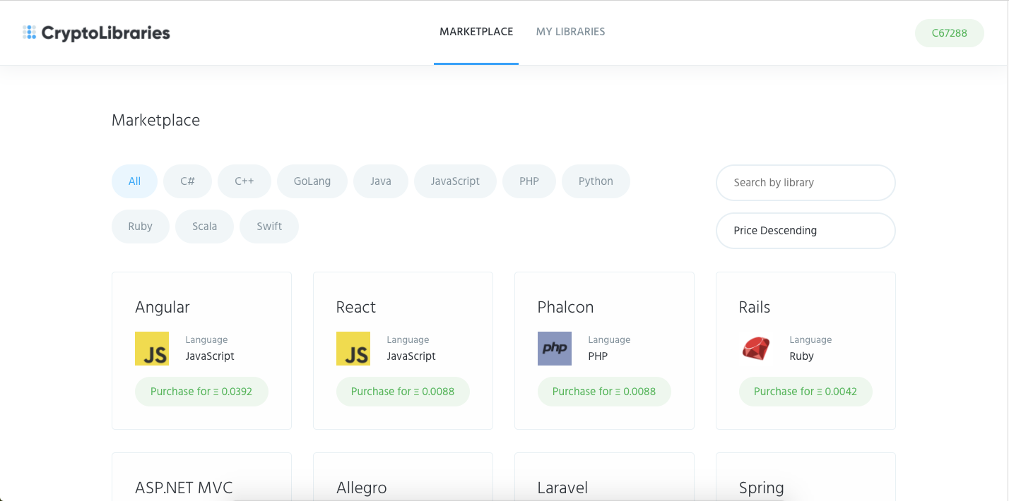 CryptoLibraries.io gallery image
