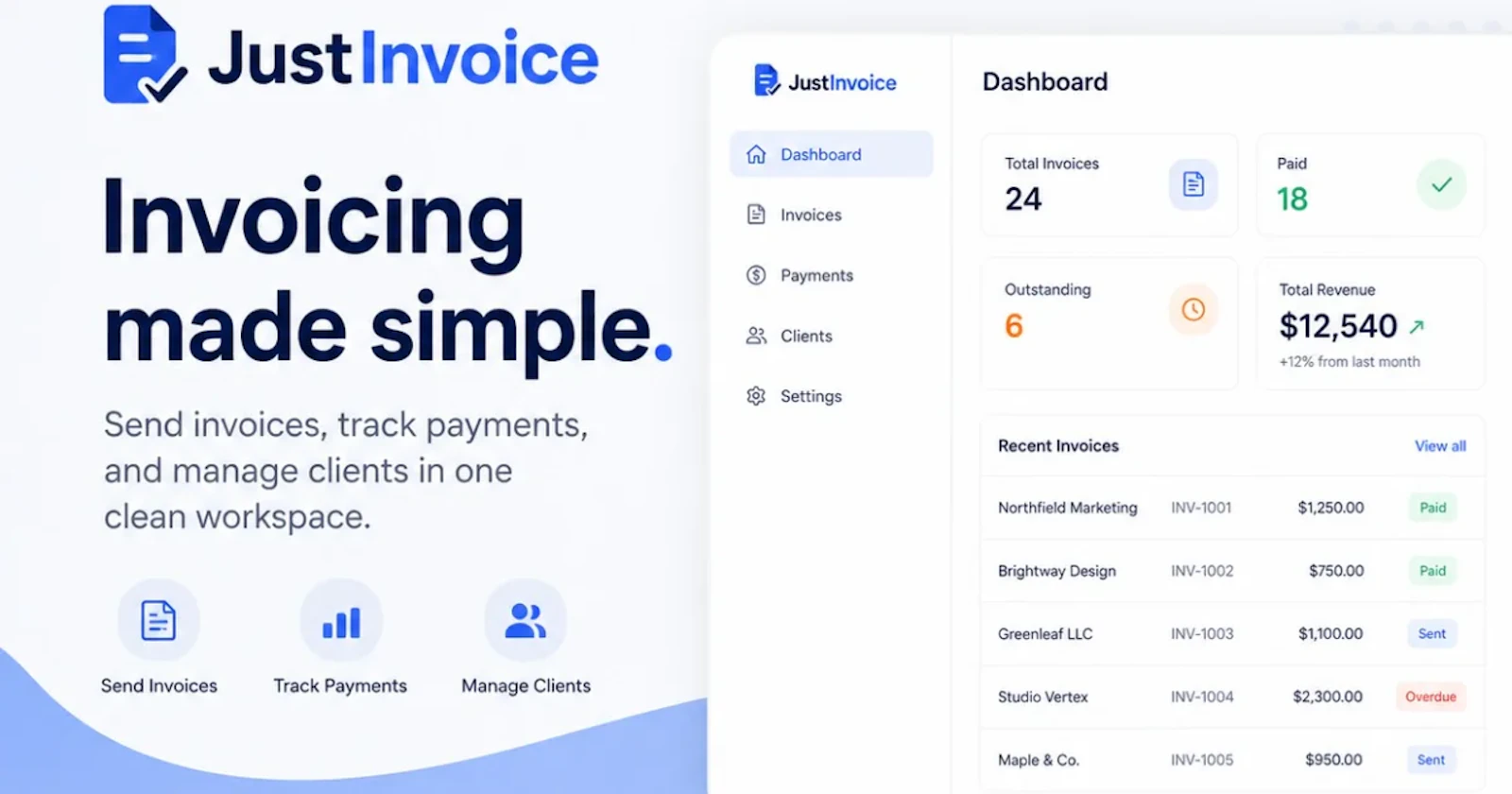 JustInvoice screenshot 2