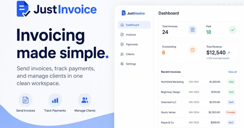 JustInvoice screenshot 2