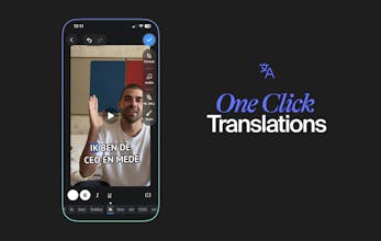 Dispositivo iOS com recurso de tradução para superar barreiras linguísticas na criação de conteúdo.