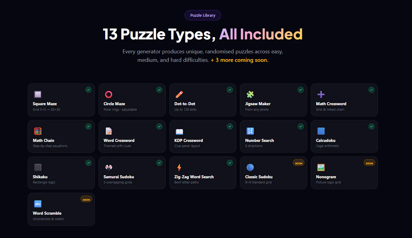 Puzzle Book Generator for Etsy & KDP gallery image