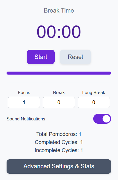 Pomodoro timer gallery image