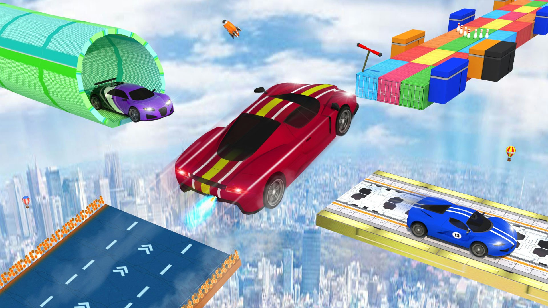 Los acrobacias imposibles de los juegos de auto 3D - Disfruta de acrobacias en el juego de acrobacias de auto imposible media 2