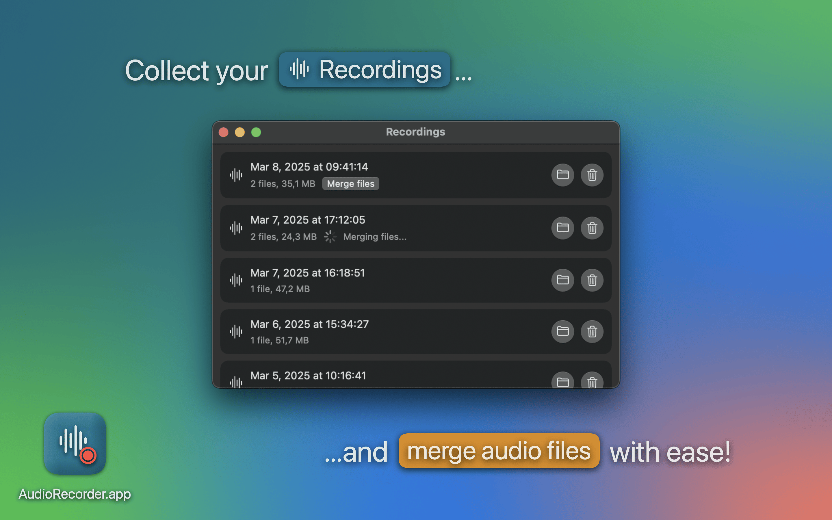 MacOS 용 AudioreCorder.App 미디어 3