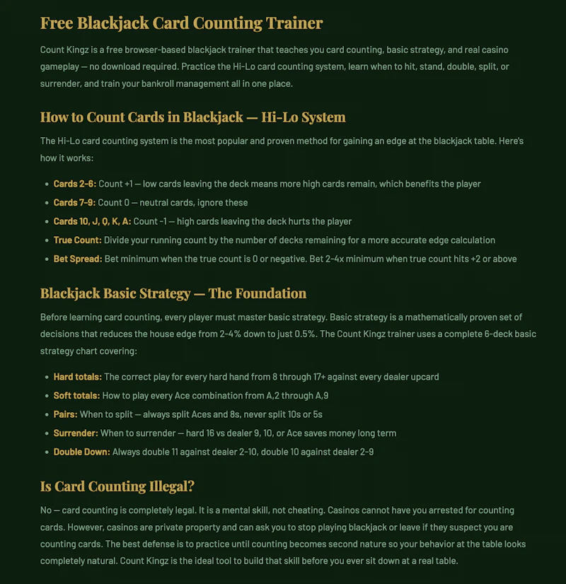 CountKingz  Free Blackjack Card Counting screenshot 3
