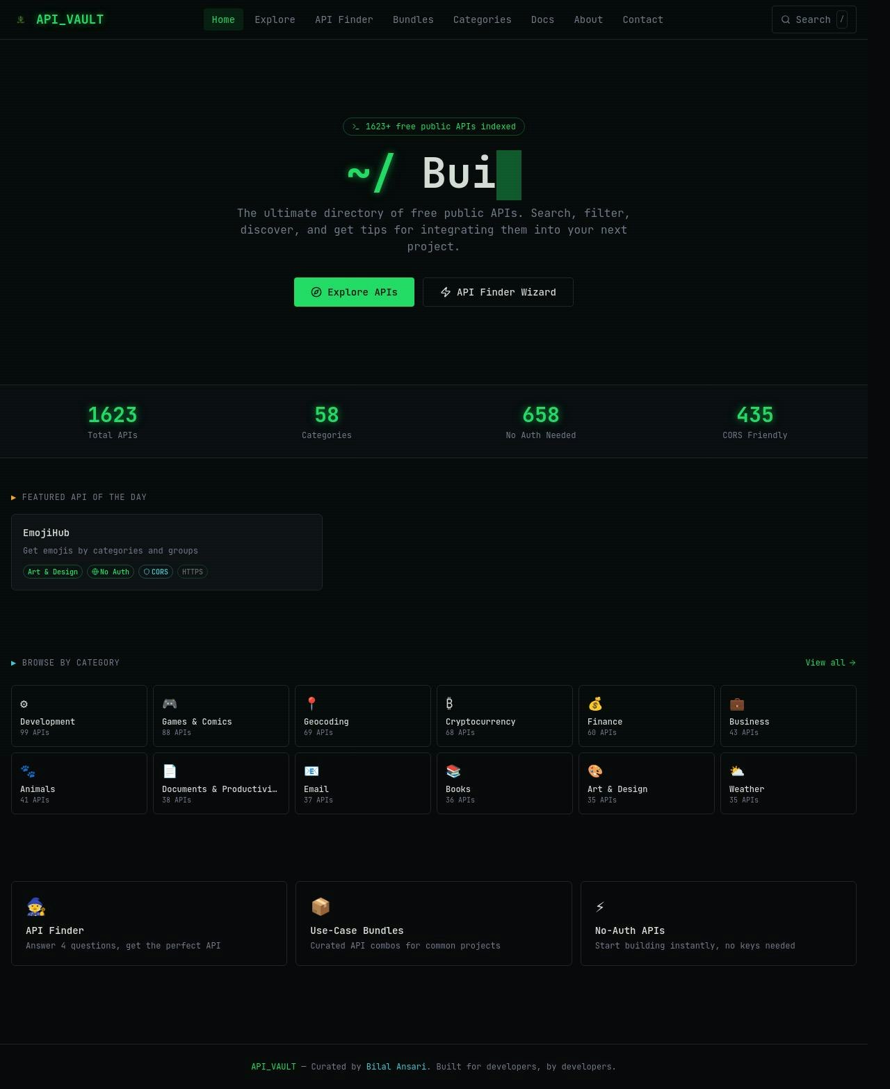 API Vault - Main product screenshot demonstrating key features and user interface