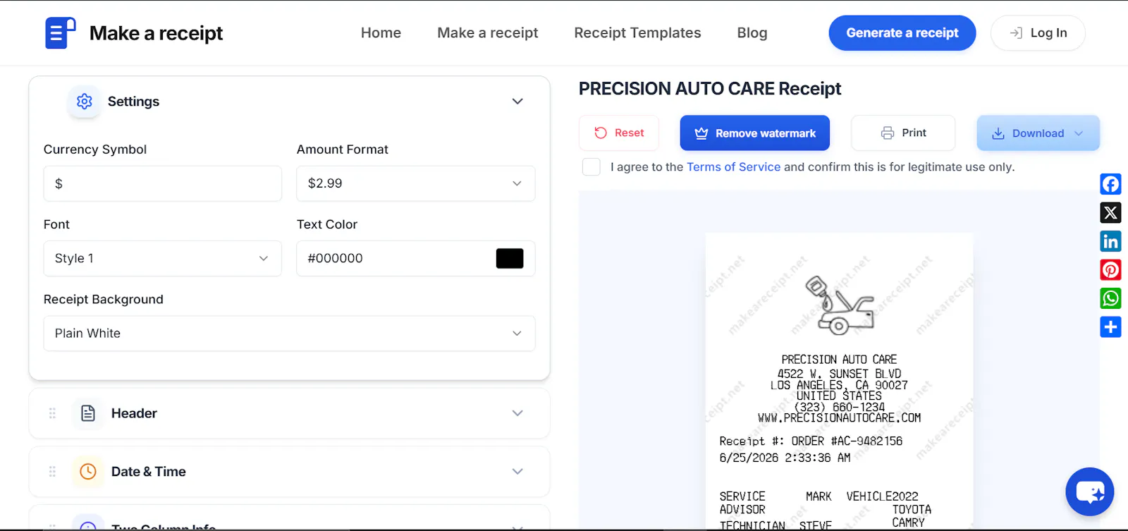 Make a Receipt screenshot 3