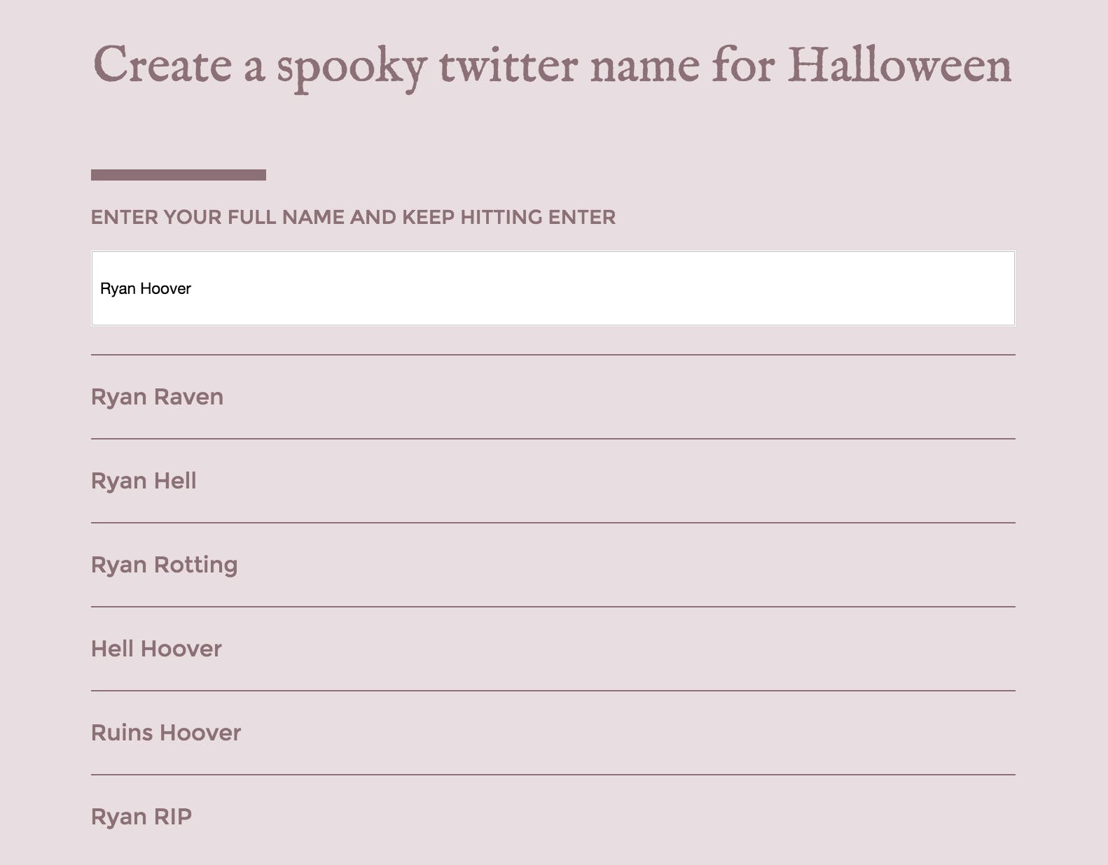 Halloween Twitter Name Generator media 1