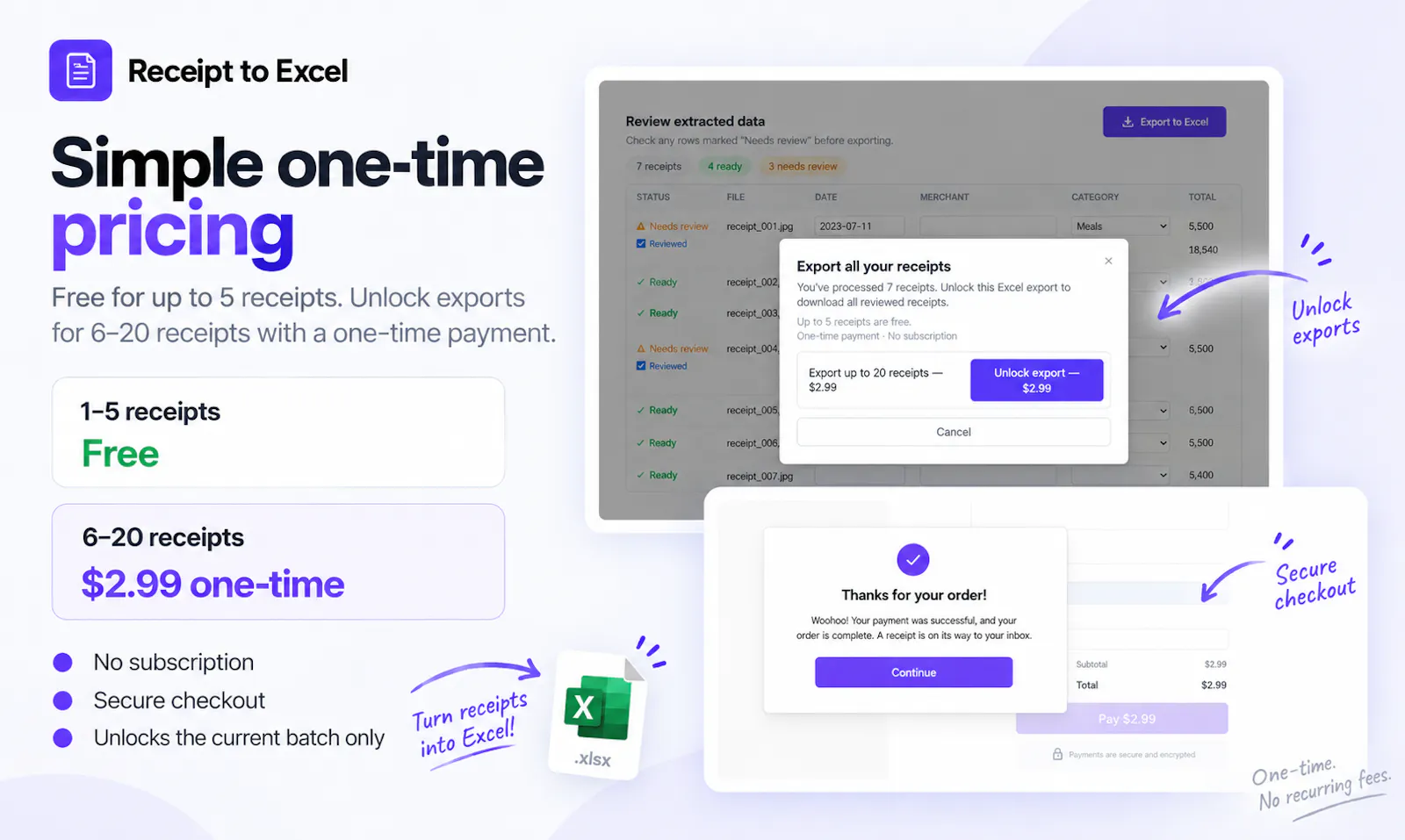 Receipt to Excel screenshot 2