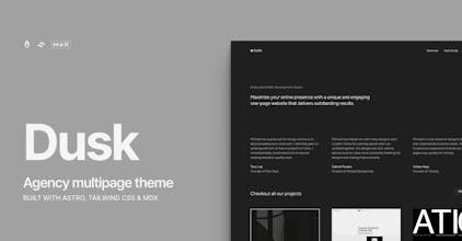 A multipage theme with a minimalistic and elegant user interface.