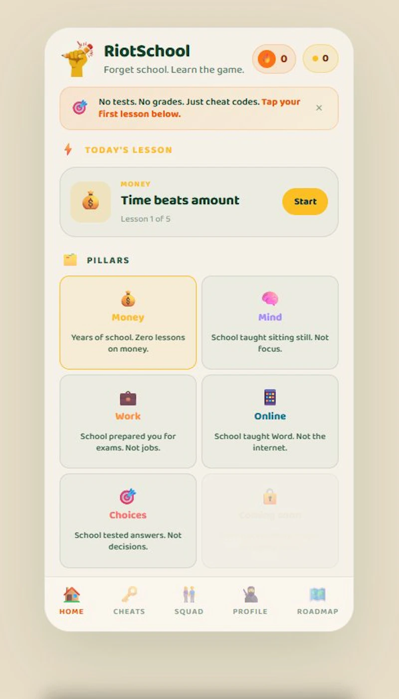 RiotSchool screenshot 2