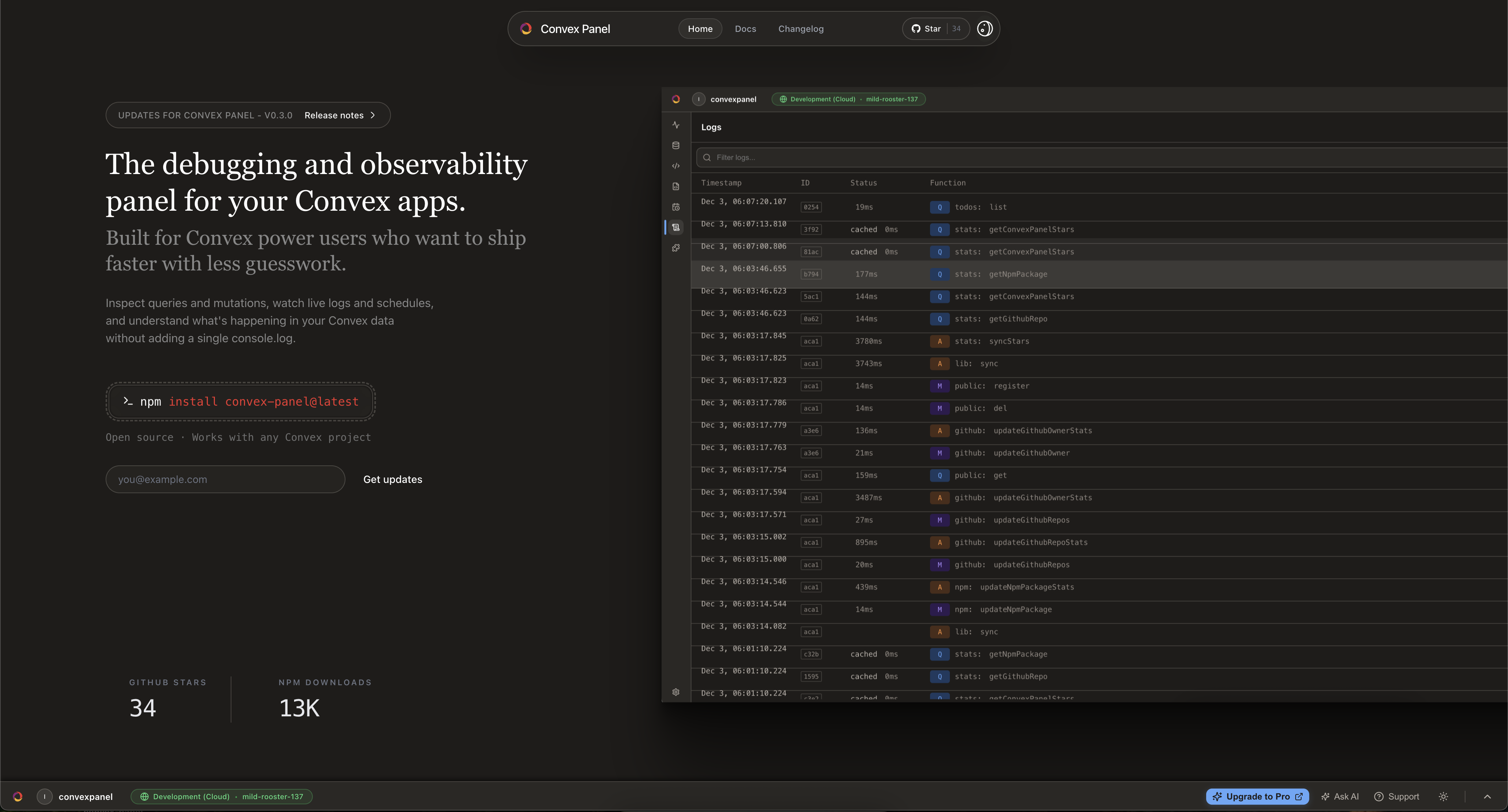 Convex Panel - Main product screenshot demonstrating key features and user interface