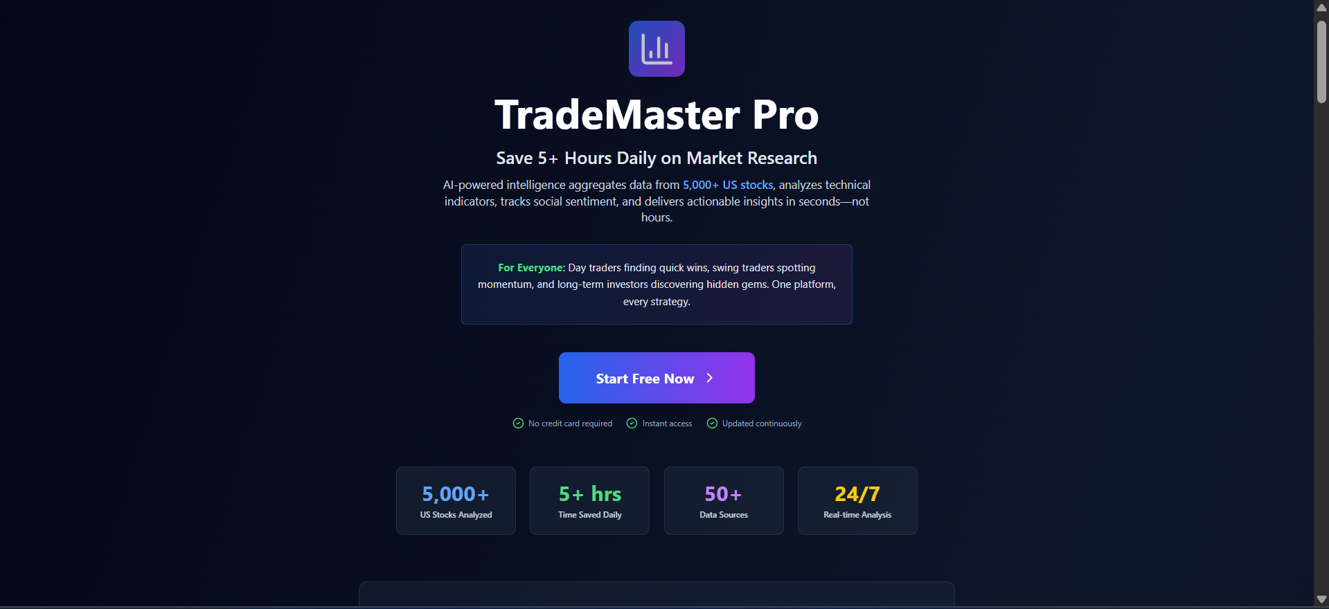 TradeMasterUS - Main product screenshot demonstrating key features and user interface