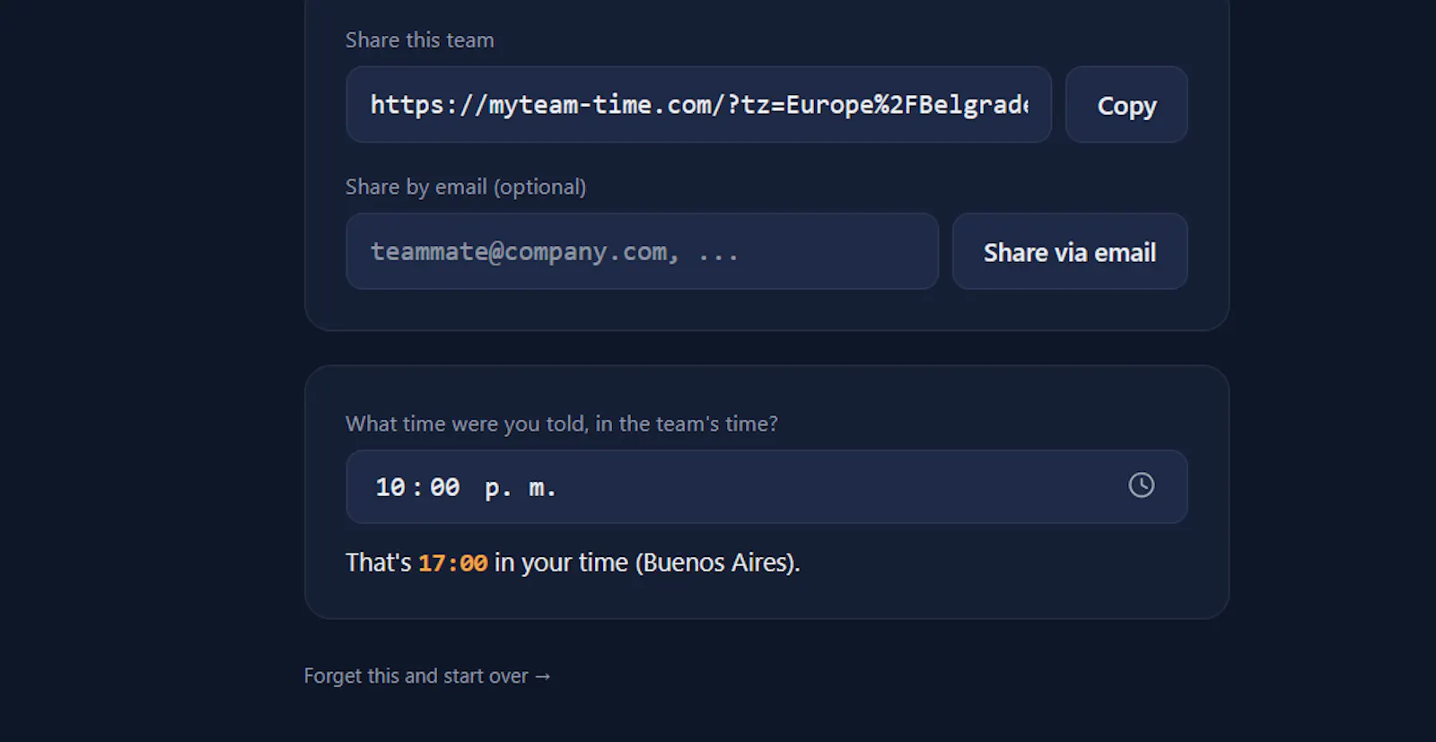 Set your team timezone screenshot 1