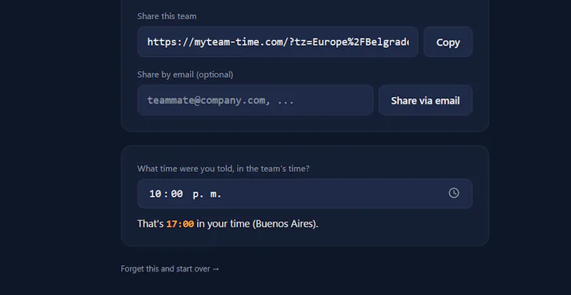 Set your team timezone screenshot 1