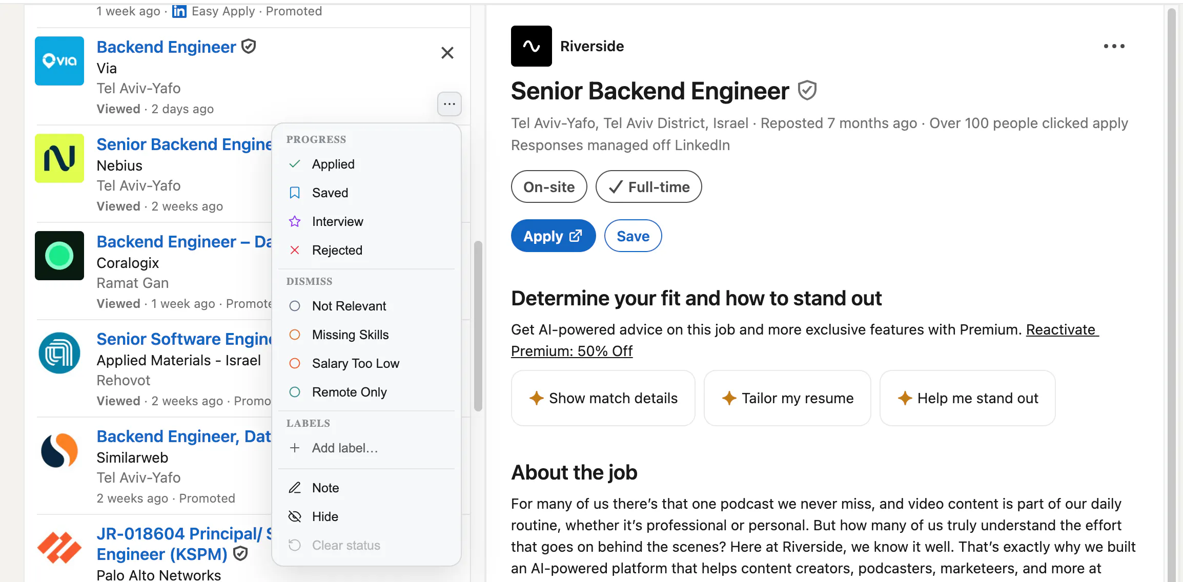 JobPinboard screenshot