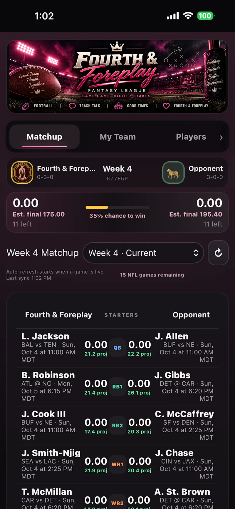 Fourth & Foreplay — Fantasy Football  screenshot 4