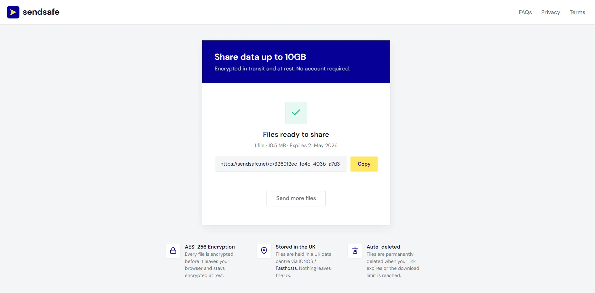 Sendsafe gallery image