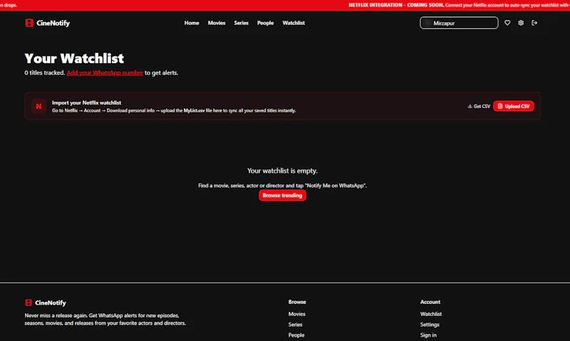 CineNotify screenshot 3