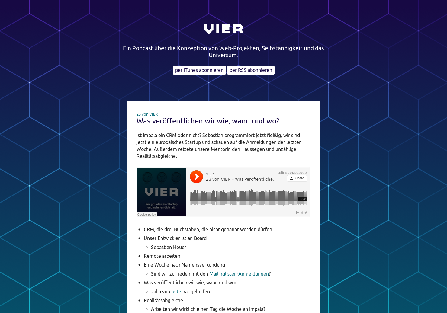 vier.fm: 23 von VIER - Was veröffentlichen wir wie, wann und wo? gallery image