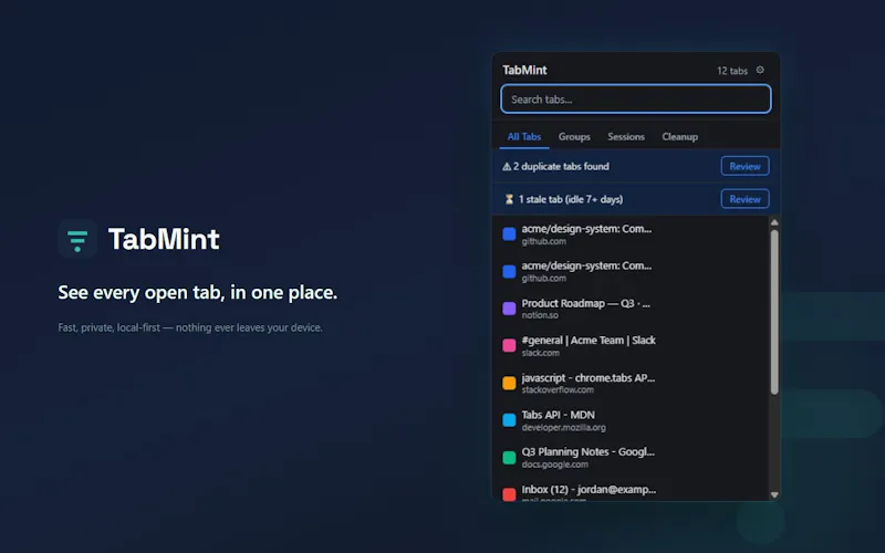 TabMint screenshot 2