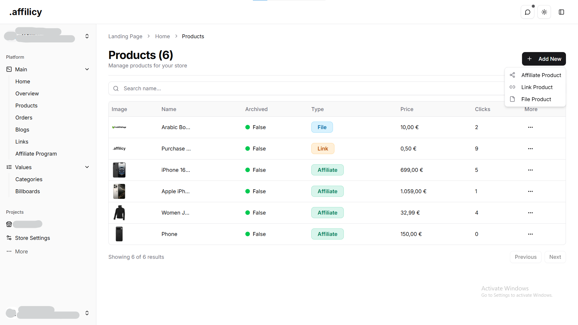 Affiliazione - Shopify per link di affiliazione. media 7