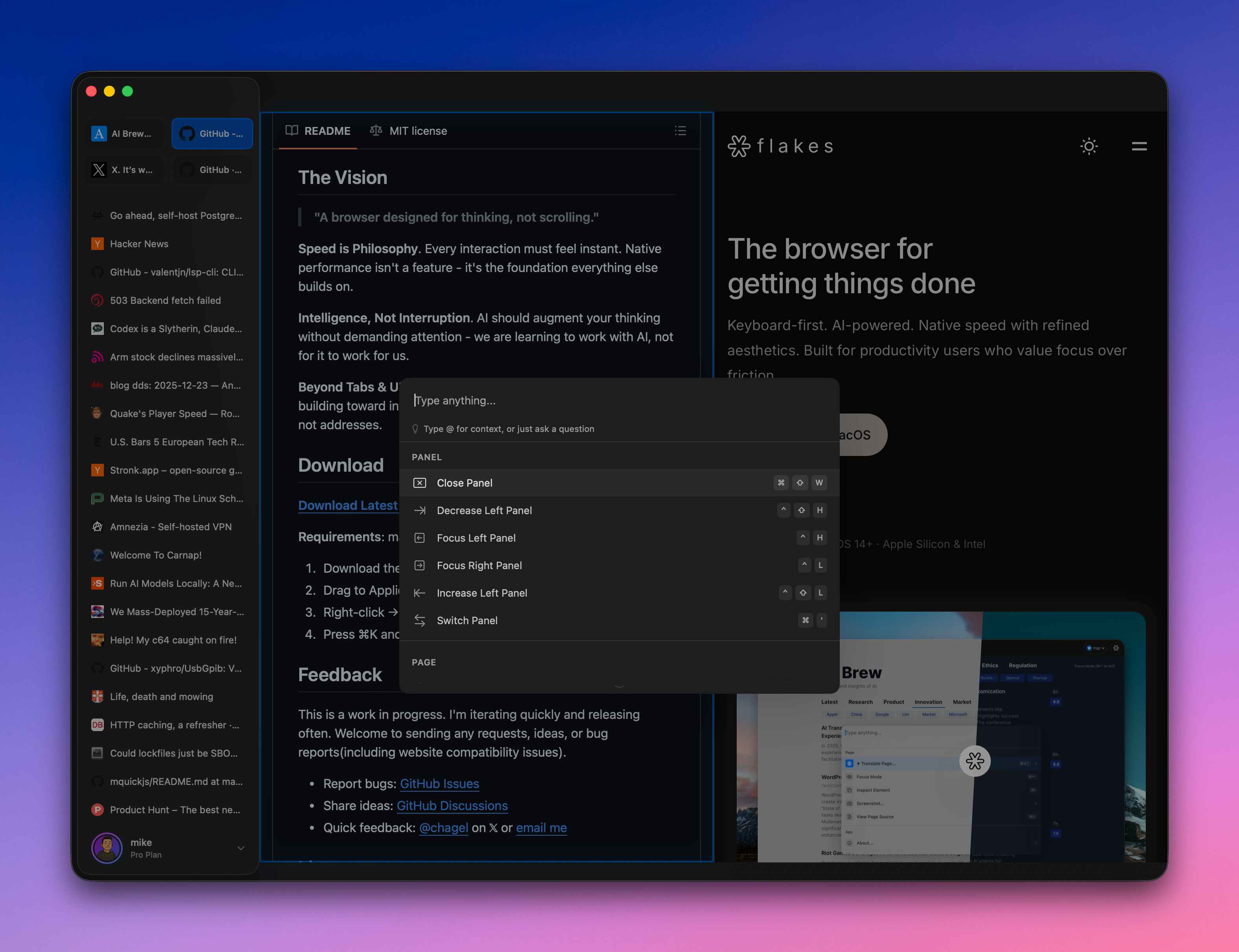 Flakes · Your next browser - Screenshot 2 showing product features and functionality