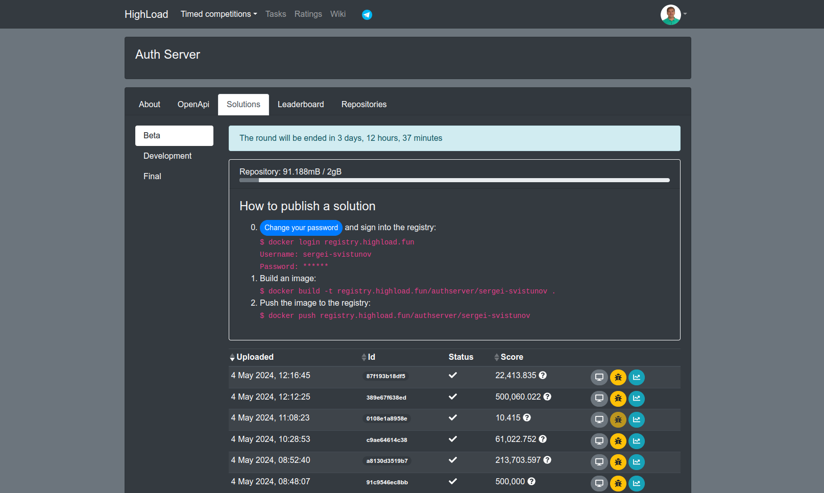 HighLoad.Fun: AuthServer competition media 4