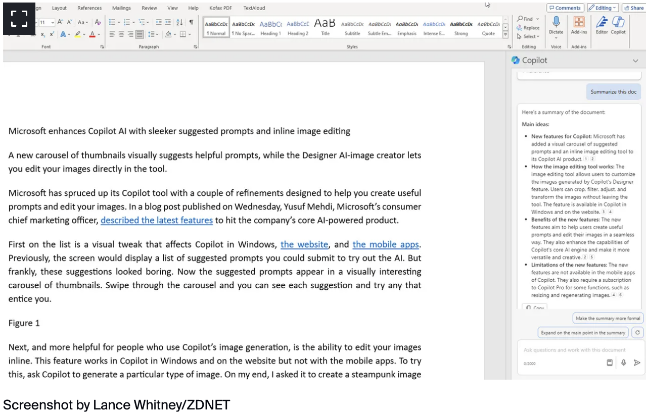 Copilot in Word gallery image